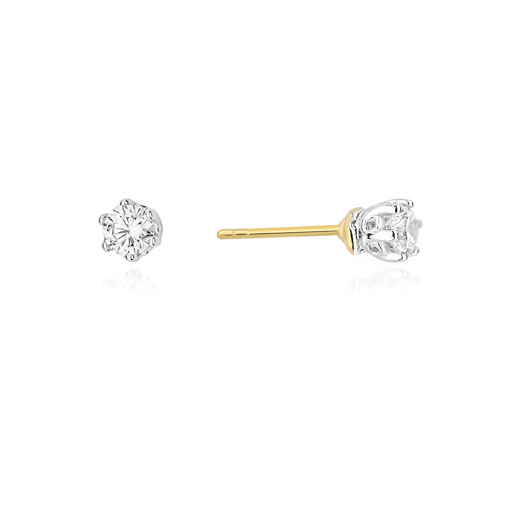 Náušnice KO068 Diamant 2 x 0,15ct žlté zlato Au 585/1000 2