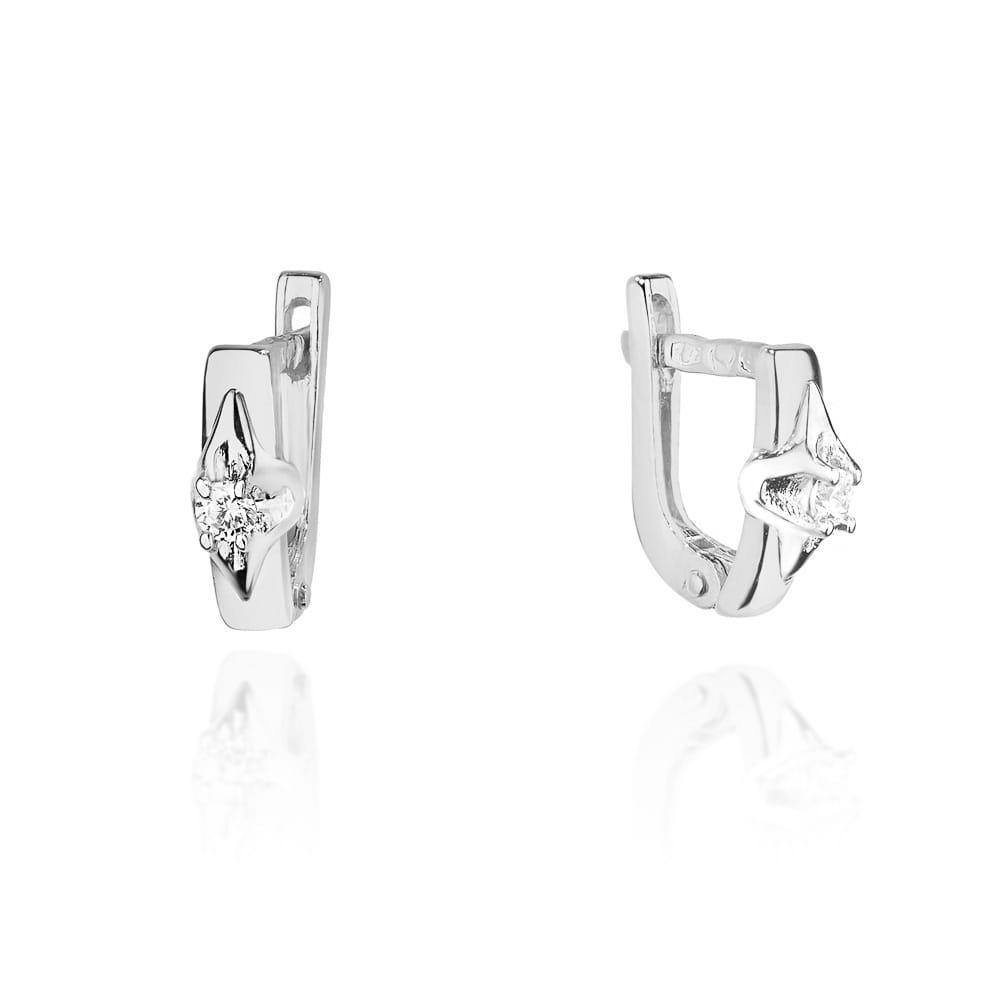 Náušnice KO088 Diamant 2 x 0,04ct biele zlato Au 585/1000 2
