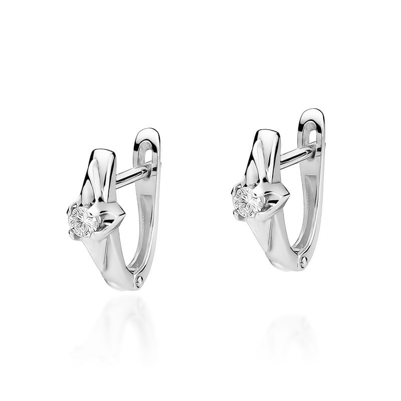 Náušnice KO088 Diamant 2 x 0,08ct biele zlato Au 585/1000 2
