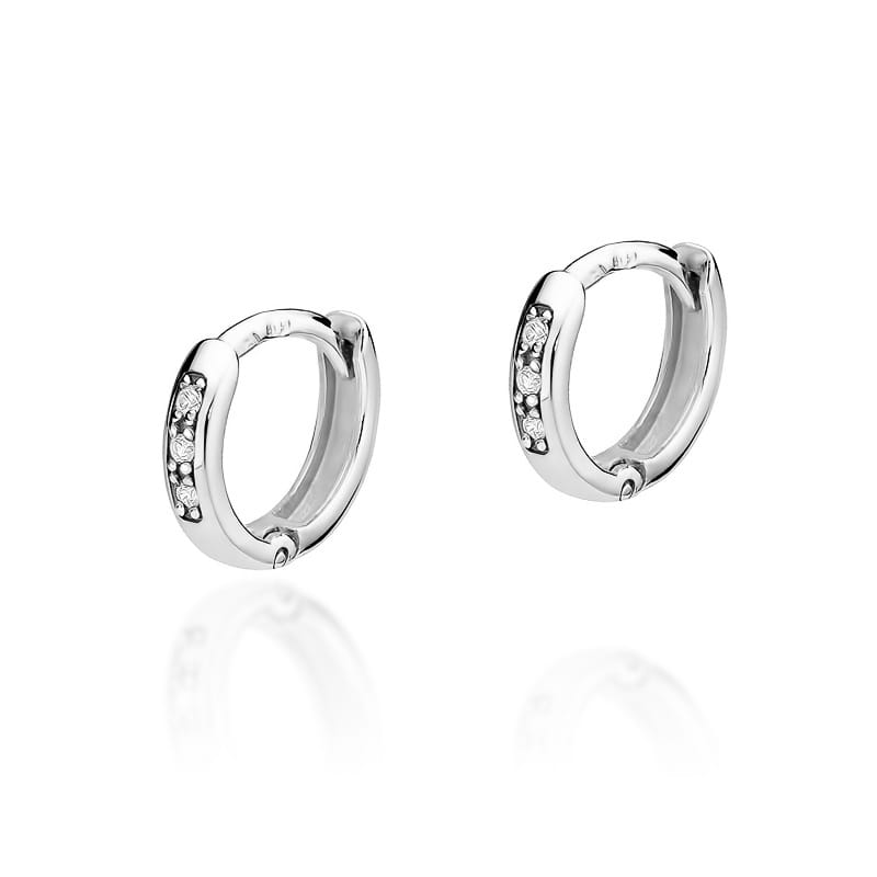 Náušnice KO235 s diamantmi, biele zlato Au 585/1000 2