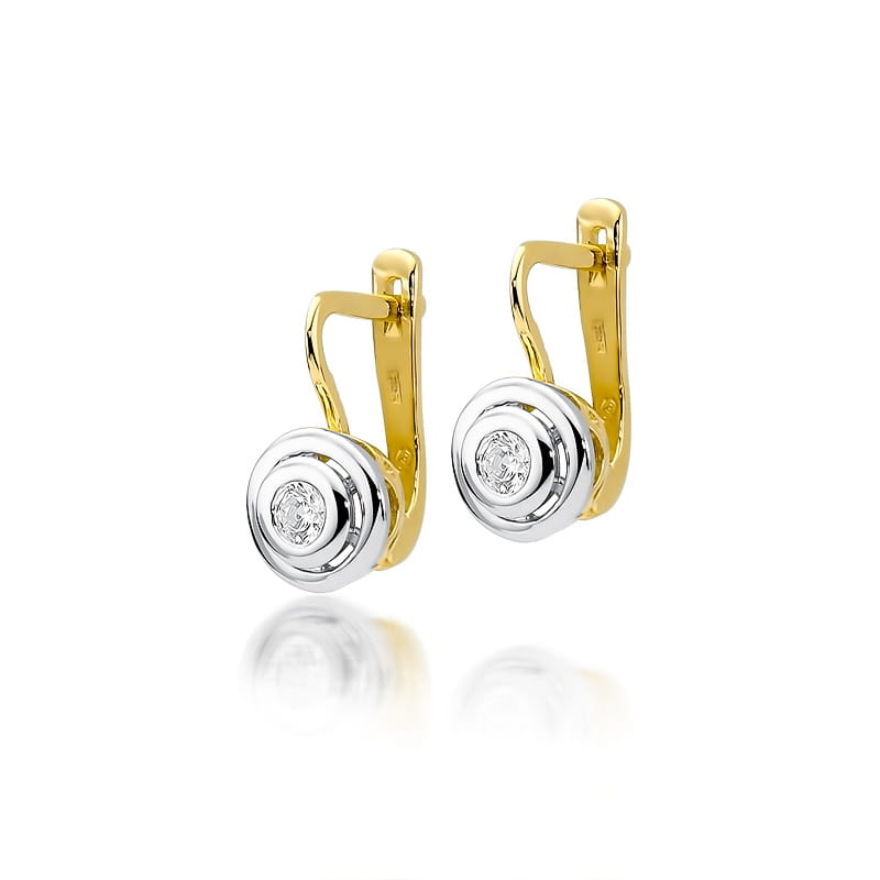 Náušnice KO294 Diamant 2 x 0,10ct žlté zlato Au 585/1000 2
