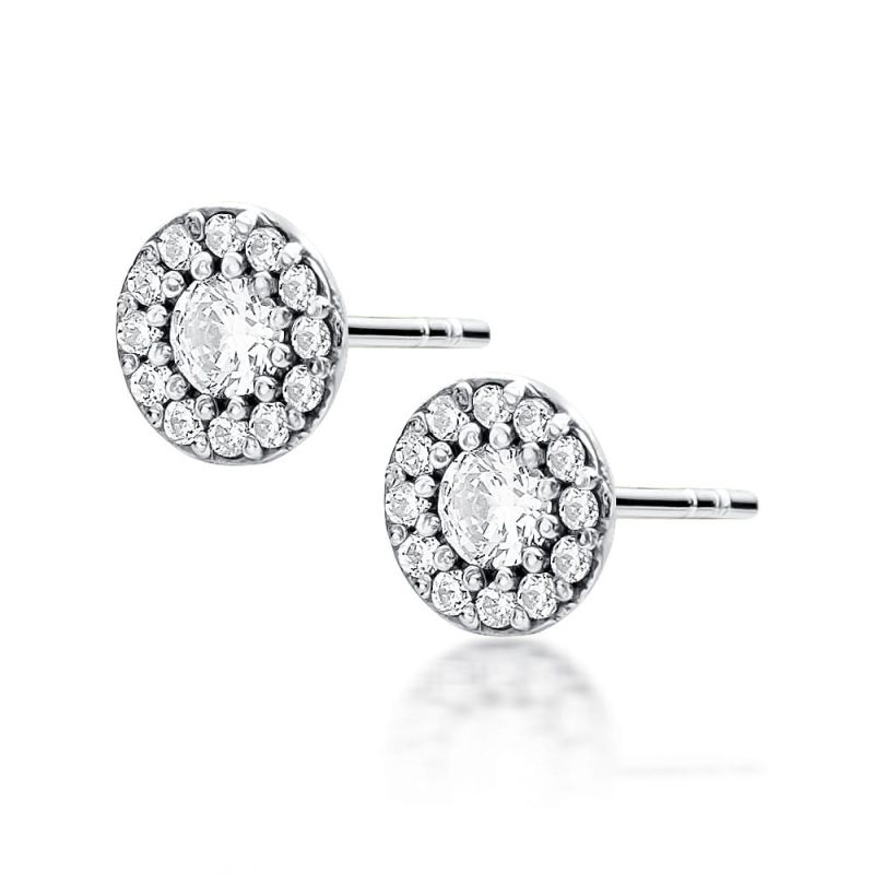 Náušnice KO443 s diamantmi biele zlato Au 585/1000 2