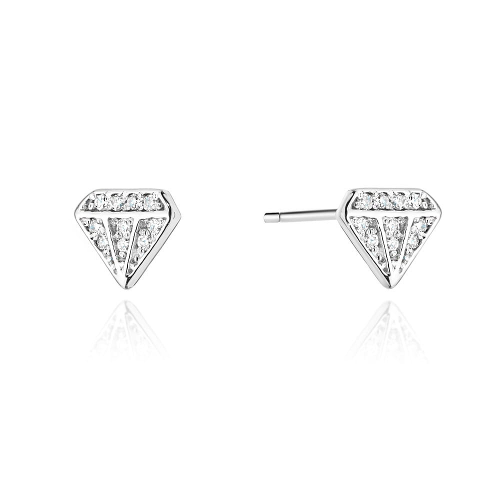 Náušnice KO504 s diamantmi biele zlato Au 585/1000 2