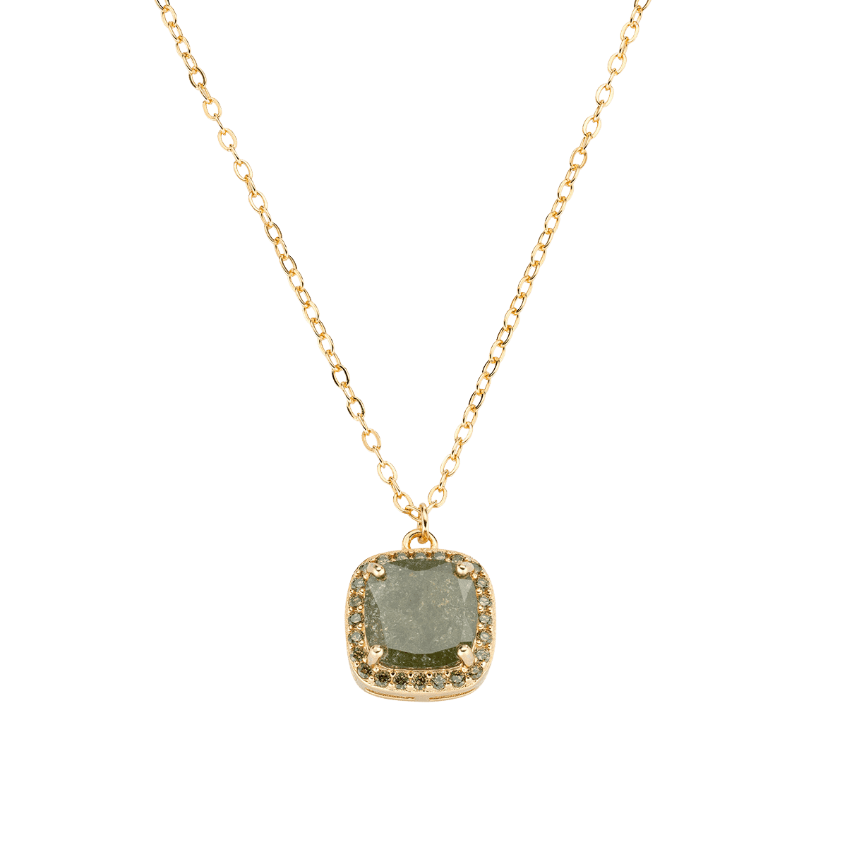 Pozlátený strieborný náhrdelník AMEN olive creek stone 2