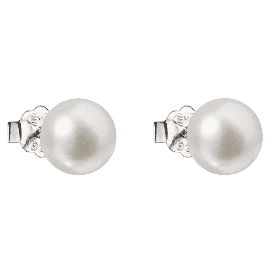 Strieborné náušnice s bielou riečnou perlou PAVONA 21042.1 2