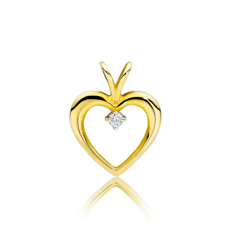 Prívesok S003 Diamant 0,04ct žlté zlato Au 585/1000 2
