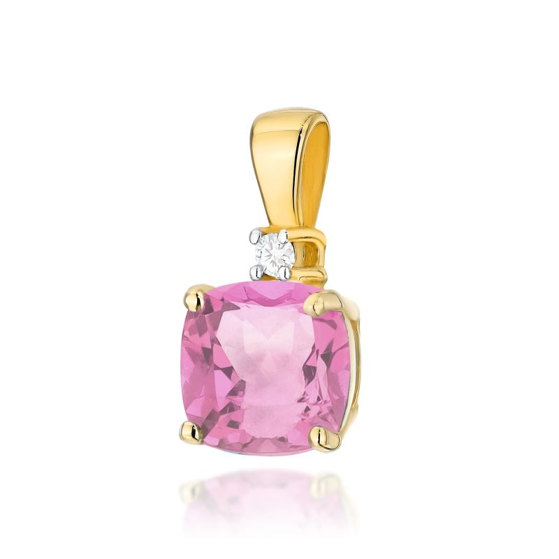 Prívesok Z003 Ružový Topaz 1.10ct žlté zlato Au 585/1000 2