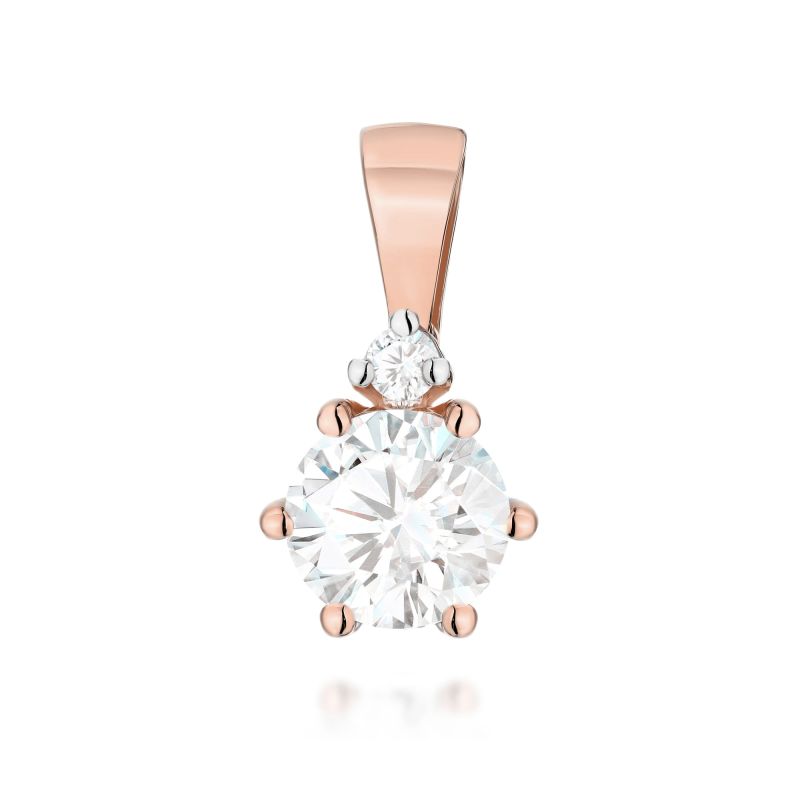 Prívesok Z0076 Laboratórne diamantové ružové zlato Au 585/1000 2