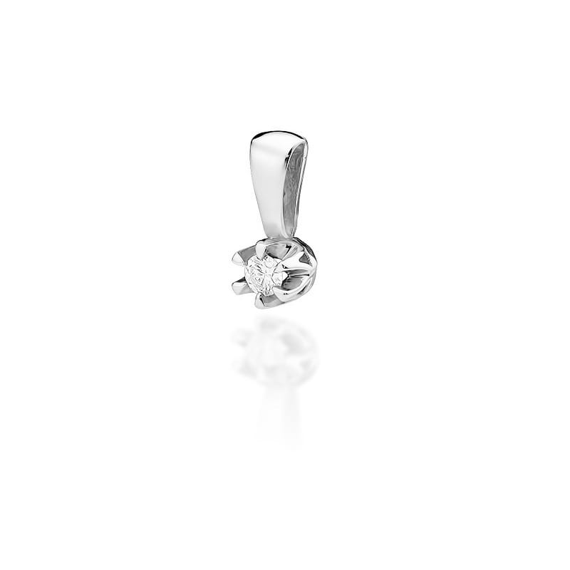 Prívesok Z032 Diamant 0,08ct biele zlato Au 585/1000 2