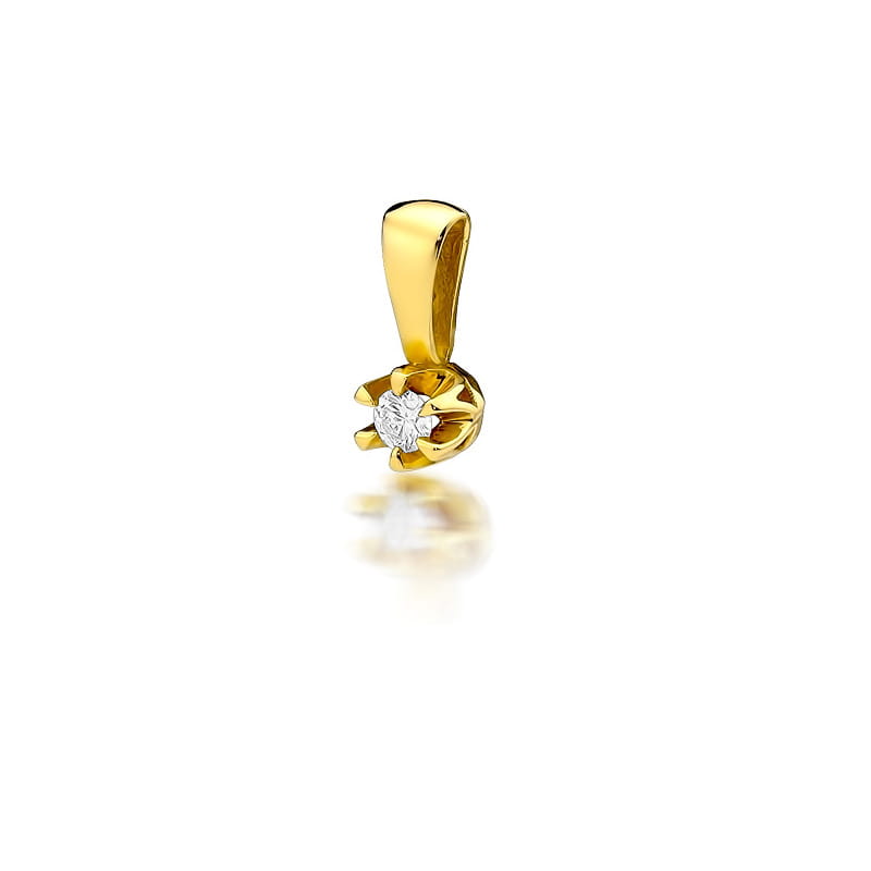 Prívesok Z032 Diamant 0,10ct žlté zlato Au 585/1000 2