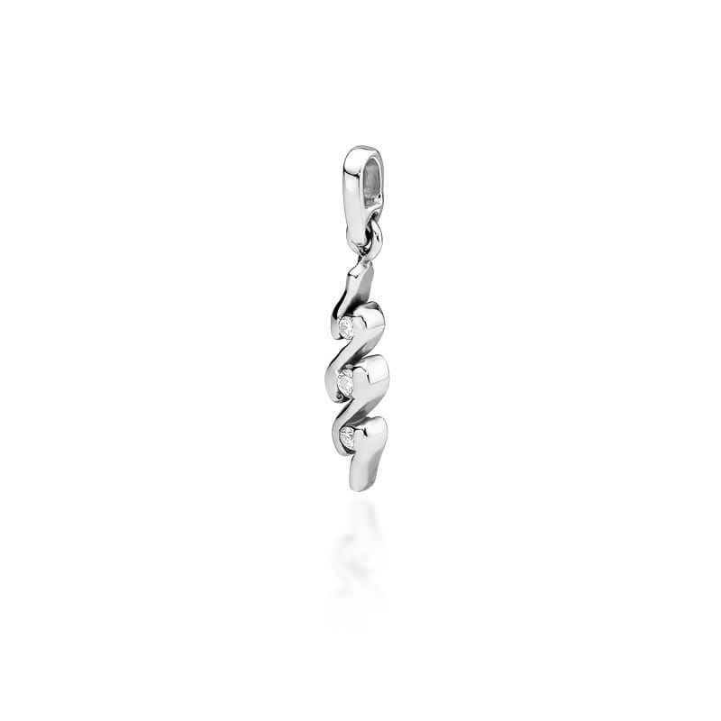 Prívesok Z042 Diamant 0,03ct biele zlato Au 585/1000 2