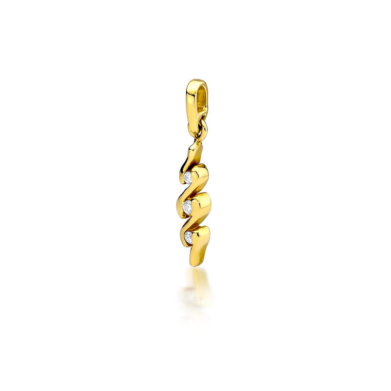 Prívesok Z042 Diamant 0,03ct žlté zlato Au 585/1000 2