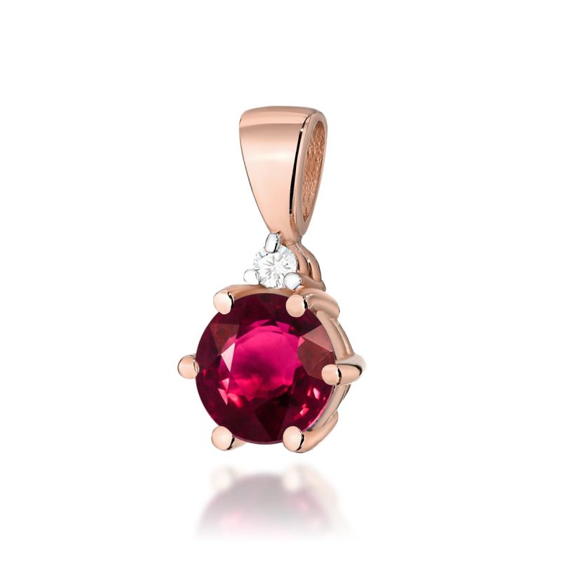 Prívesok Z076 Ruby 0,60ct ružové zlato Au 585/1000 2