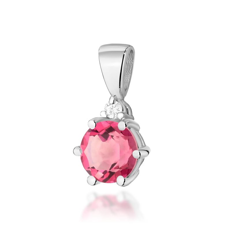 Prívesok Z076 Ružový Topaz 0,60ct biele zlato Au 585/1000 2