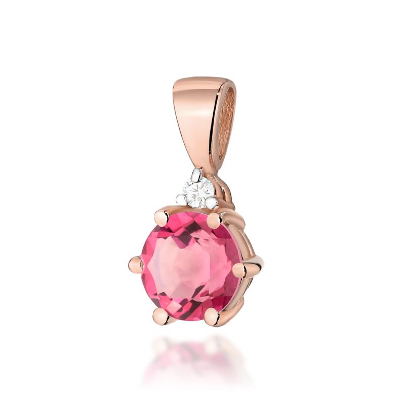 Prívesok Z076 Ružový Topaz 0,60ct ružové zlato Au 585/1000 2