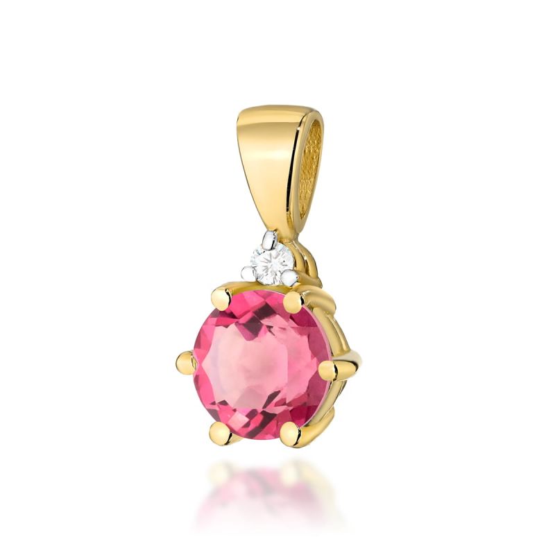 Prívesok Z076 Ružový Topaz 0,60ct žlté zlato Au 585/1000 2