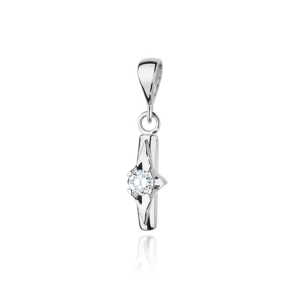 Prívesok Z088 Diamant 0,08ct biele zlato Au 585/1000 2