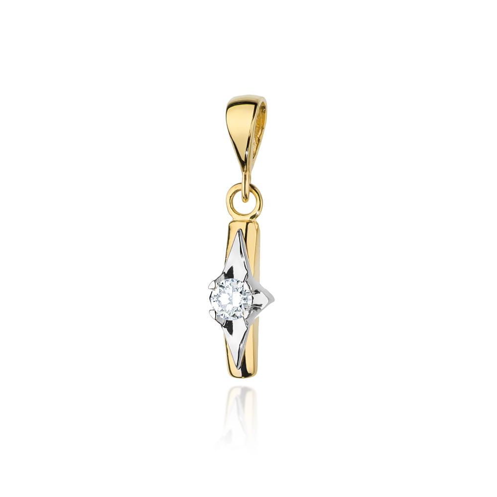 Prívesok Z088 Diamant 0,08ct žlté zlato Au 585/1000 2