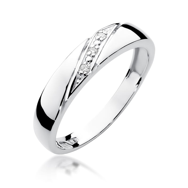 Prsteň W0118 s diamantmi, biele zlato Au 585/1000 2