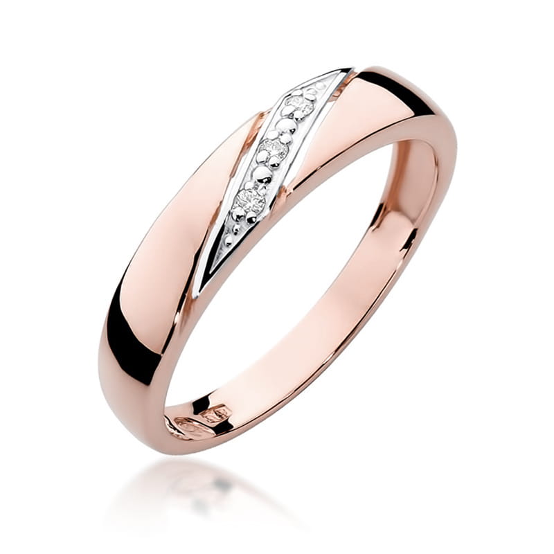 Prsteň W0118 s diamantmi, ružové zlato Au 585/1000 2