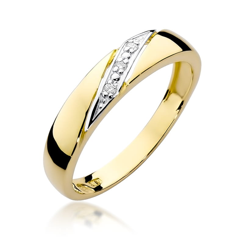 Prsteň W0118 s diamantmi, žlté zlato Au 585/1000 2