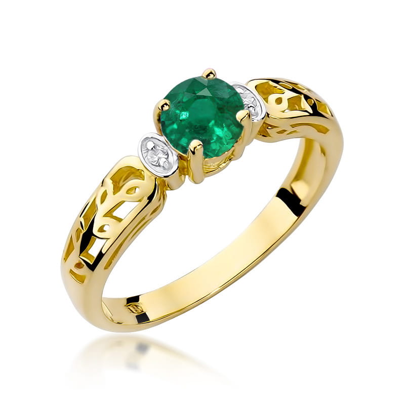 Prsteň W014 Emerald 0,50ct žlté zlato Au 585/1000 2