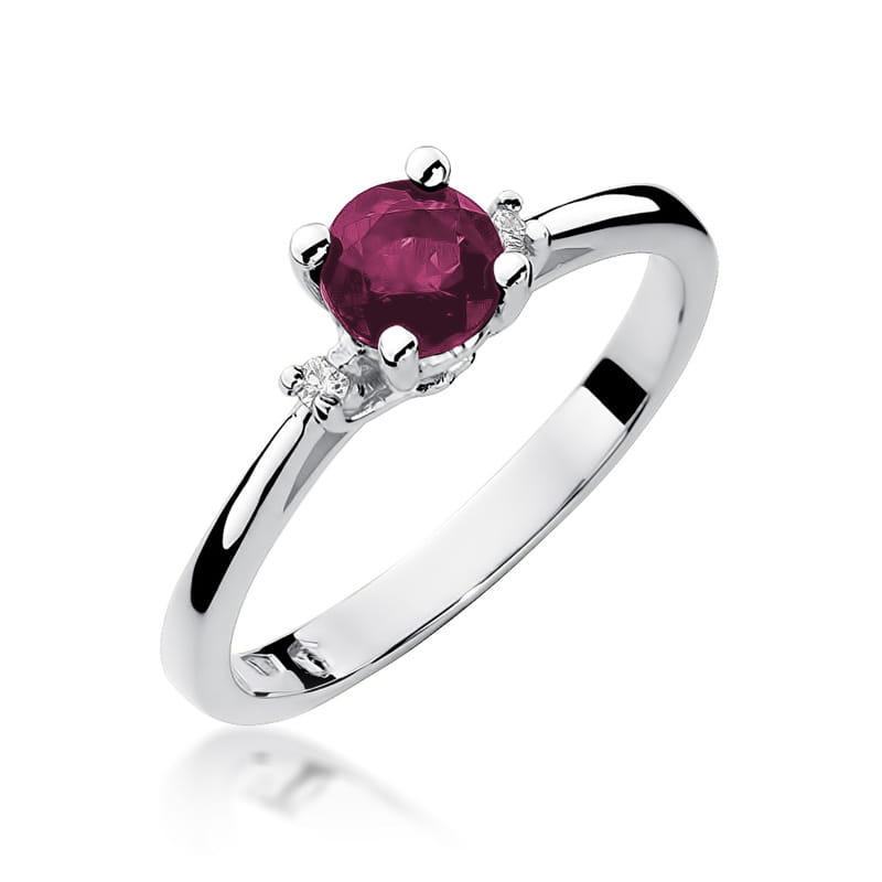 Prsteň W017 Ruby 0,60ct biele zlato Au 585/1000 2