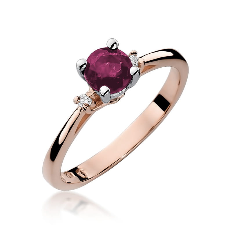 Prsteň W017 Ruby 0,60ct ružové zlato Au 585/1000 2