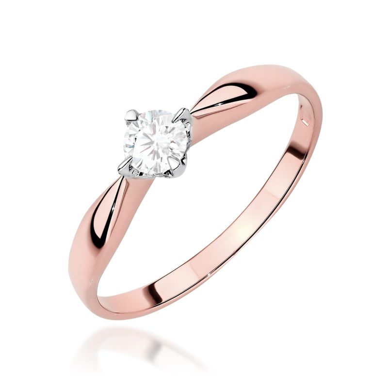 Prsteň W0171 Laboratórny diamant 0,15ct ružové zlato Au 585/1000 2