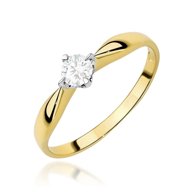 Prsteň W0171 Laboratórny diamant 0,15ct žlté zlato Au 585/1000 2