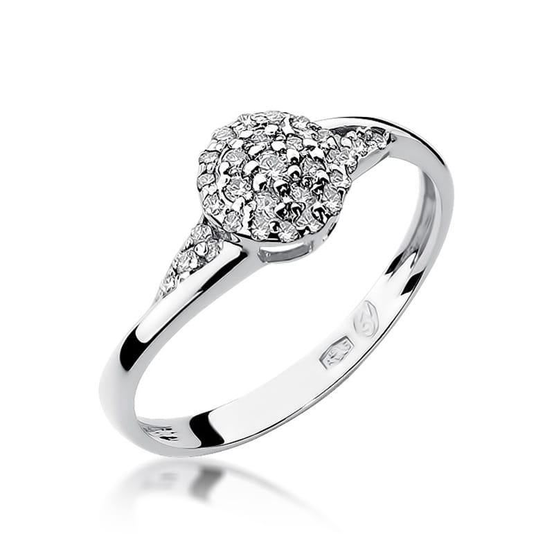 Prsteň W018 s diamantmi, biele zlato Au 585/1000 2