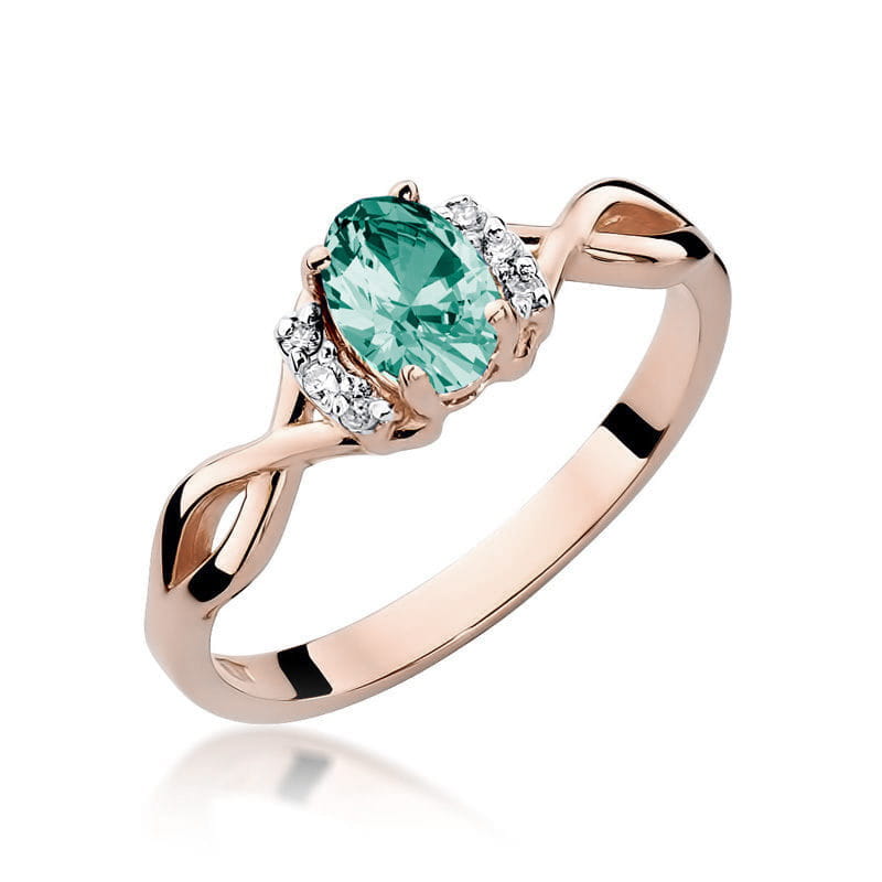 Prsteň W019 Emerald 0,40ct ružové zlato Au 585/1000 2