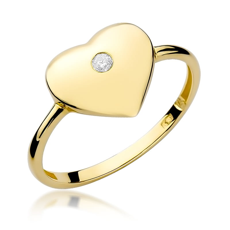 Prsteň W020 Diamant 0,03ct žlté zlato Au 585/1000 2