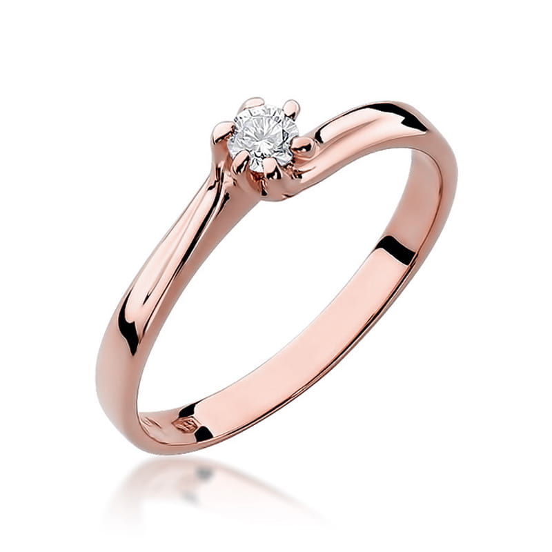 Prsteň W021 Diamant 0,10ct ružové zlato Au 585/1000 2