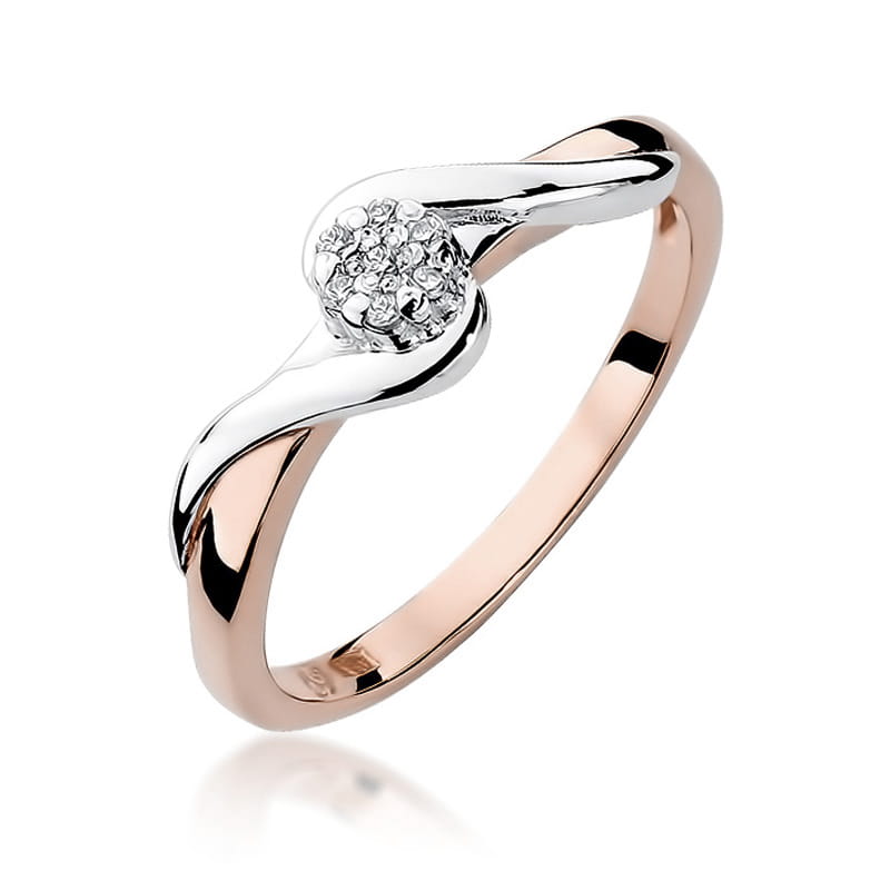 Prsteň W022 Diamant 0,04ct ružové zlato Au 585/1000 2