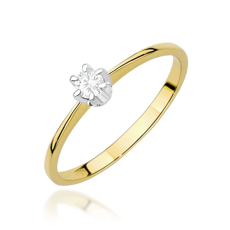 Prsteň W0220 Laboratory Diamond 0,10ct žlté zlato Au 585/1000 2