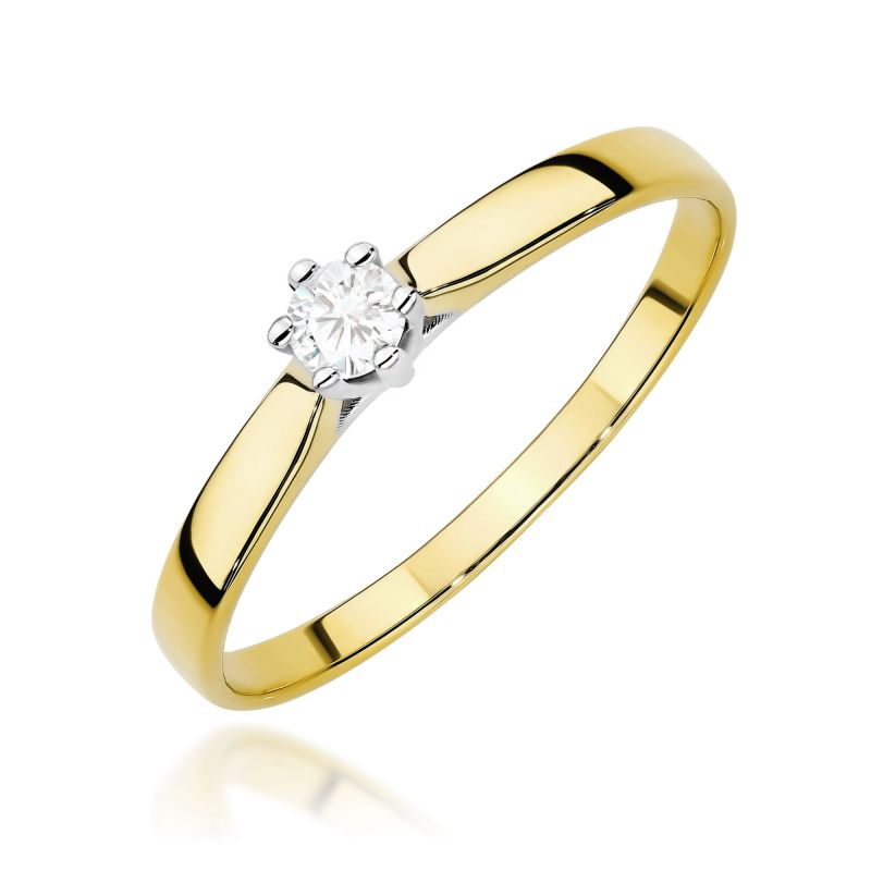 Prsteň W0222 Laboratórny diamant 0,20ct žlté zlato Au 585/1000 2
