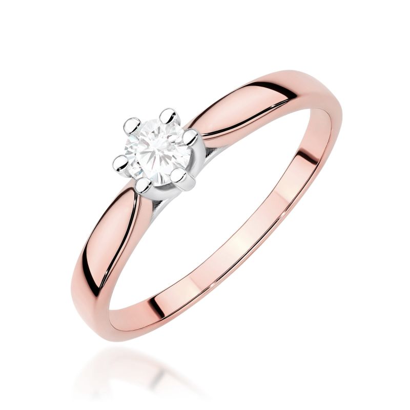 Prsteň W0222 Laboratórny diamant 0,30ct ružové zlato Au 585/1000 2