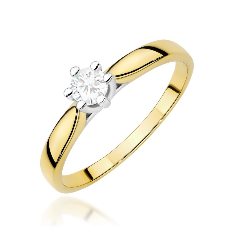 Prsteň W0222 Laboratórny diamant 0,30ct žlté zlato Au 585/1000 2