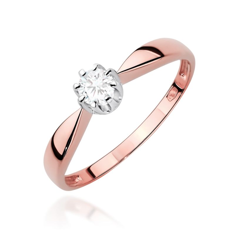 Prsteň W0228 Laboratórny diamant 0,30ct ružové zlato Au 585/1000 2