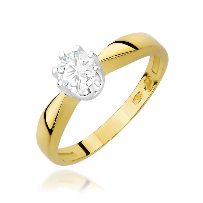 Prsteň W0228 Laboratórny diamant 0,30ct žlté zlato Au 585/1000 2