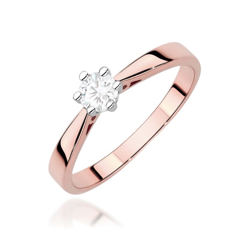 Prsteň W0229 Laboratórny diamant 0,30ct ružové zlato Au 585/1000 2