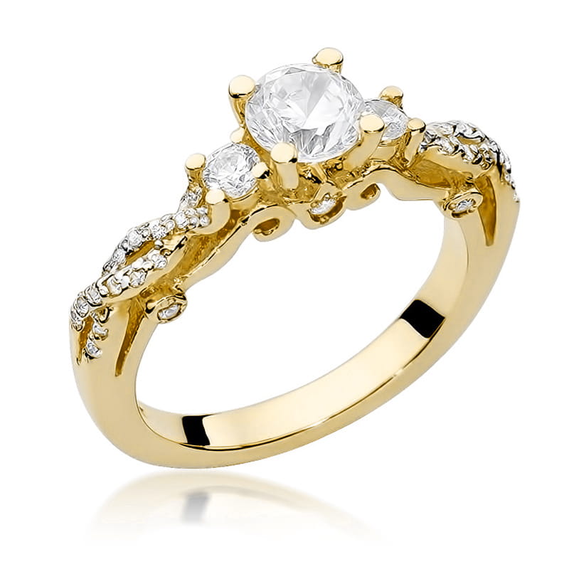 Prsteň W023 Diamant 0,70ct žlté zlato Au 585/1000 2