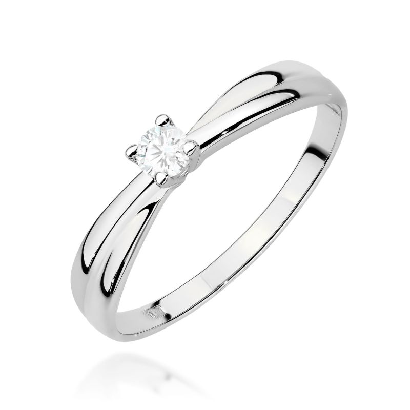 Prsteň W0230 Laboratórny diamant 0,10ct biele zlato Au 585/1000 2