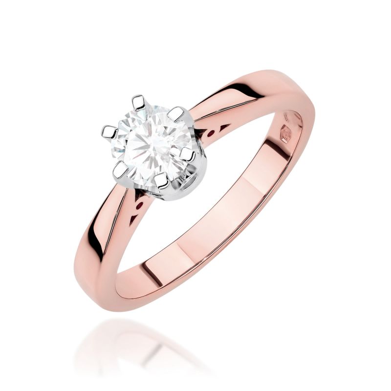 Prsteň W0234 Laboratórny diamant 1,00ct ružové zlato Au 585/1000 2