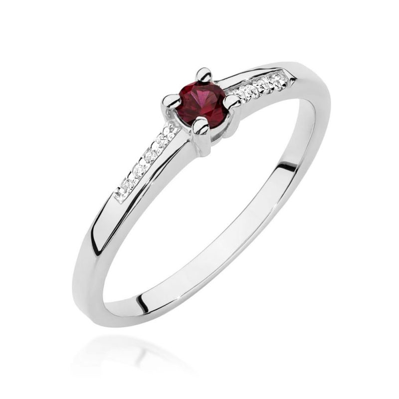 Prsteň W0258 Ruby 0,15ct biele zlato Au 585/1000 2