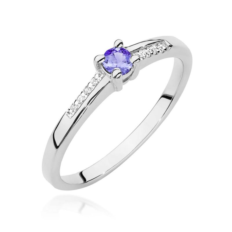 Prsteň W0258 Tanzanite 0,15ct biele zlato Au 585/1000 2