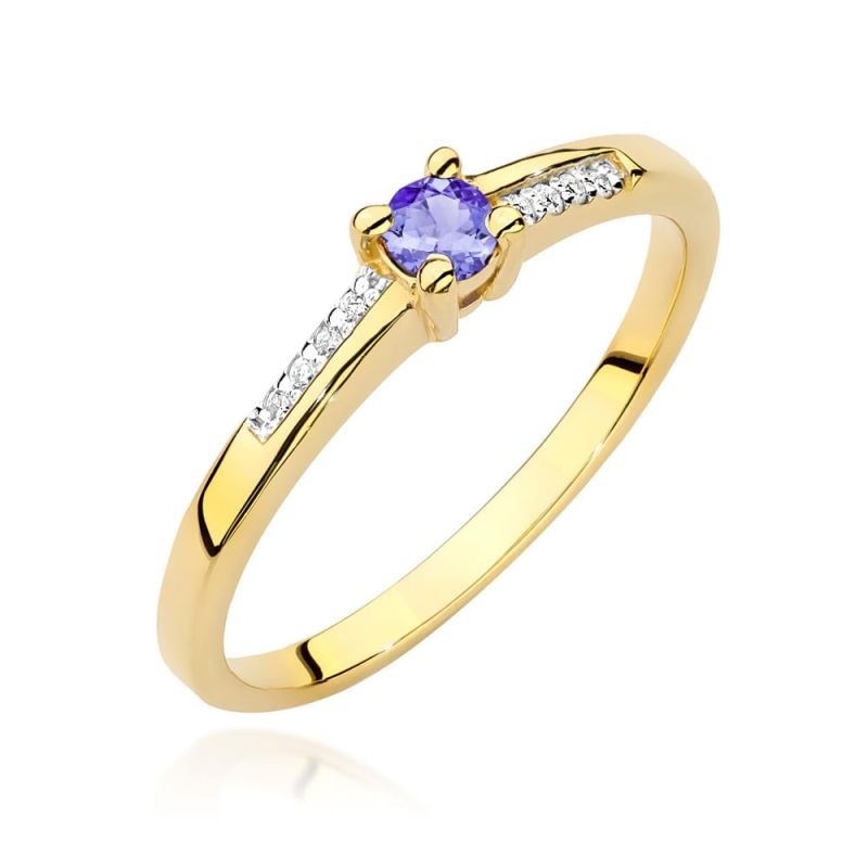 Prsteň W0258 Tanzanite 0,15ct žlté zlato Au 585/1000 2