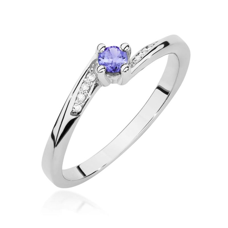 Prsteň W0262 Tanzanite 0,15ct biele zlato Au 585/1000 2