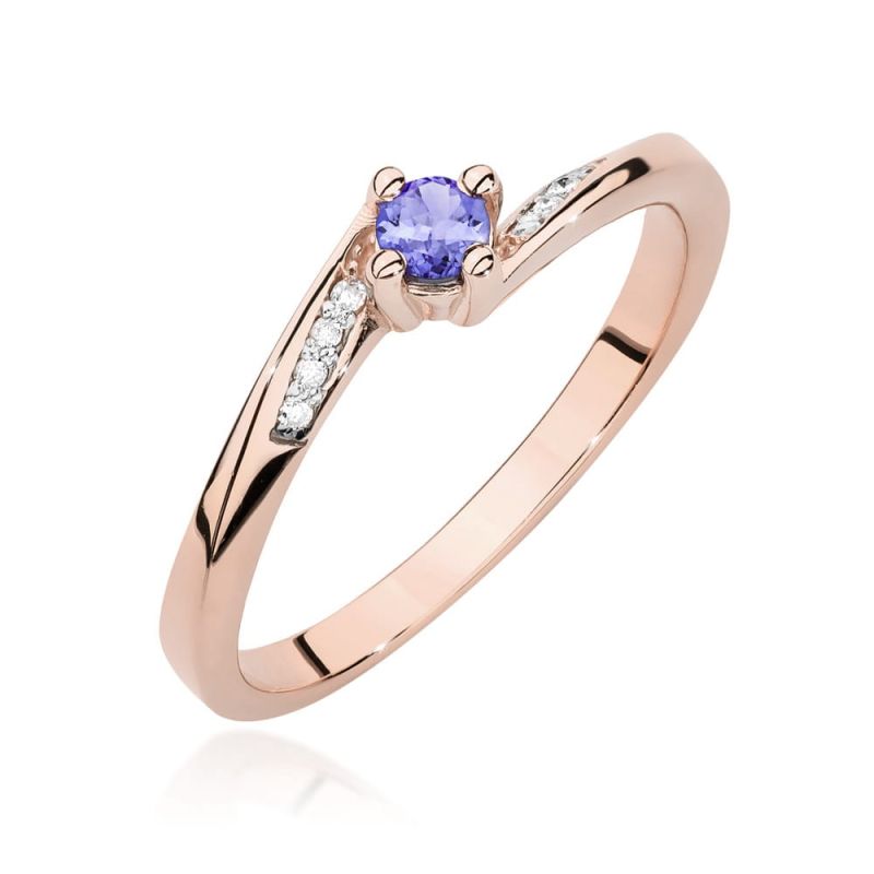 Prsteň W0262 Tanzanite 0,15ct ružové zlato Au 585/1000 2